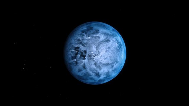 blue planets in space