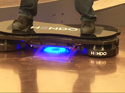 Back to the Future hoverboard really floats