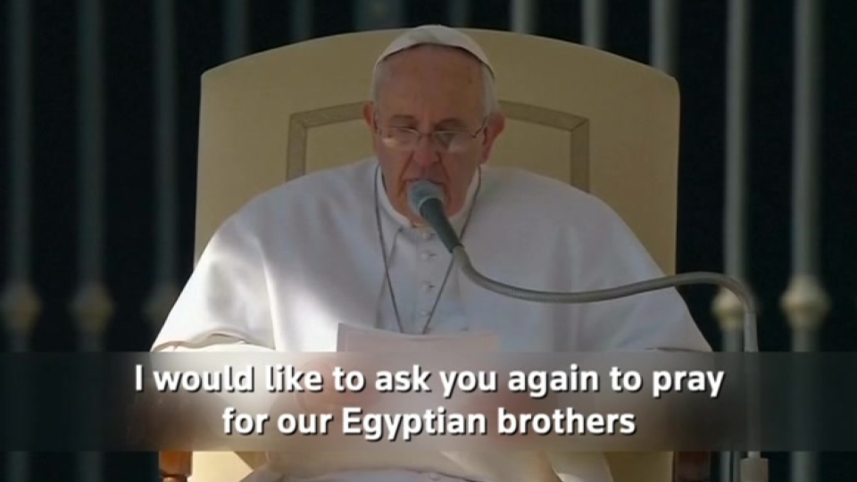 Pope asks pilgrims to pray for Egyptian christians beheaded in Libya