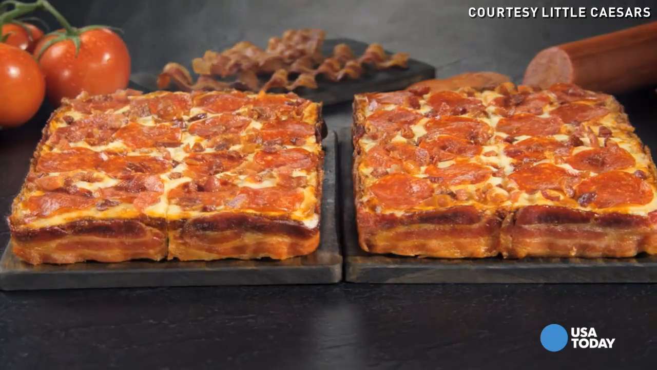 Little Caesars tries baconwrapped crust pizza