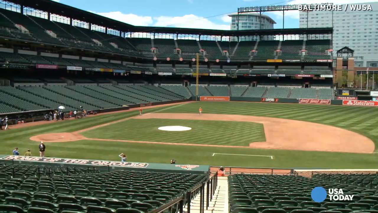 Empty stadium for Baltimore Orioles