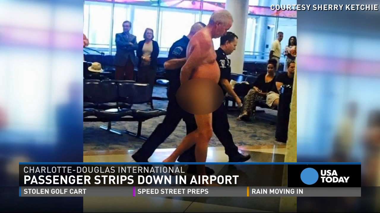 Man strips naked at Charlotte airport, upset about overbooked flight