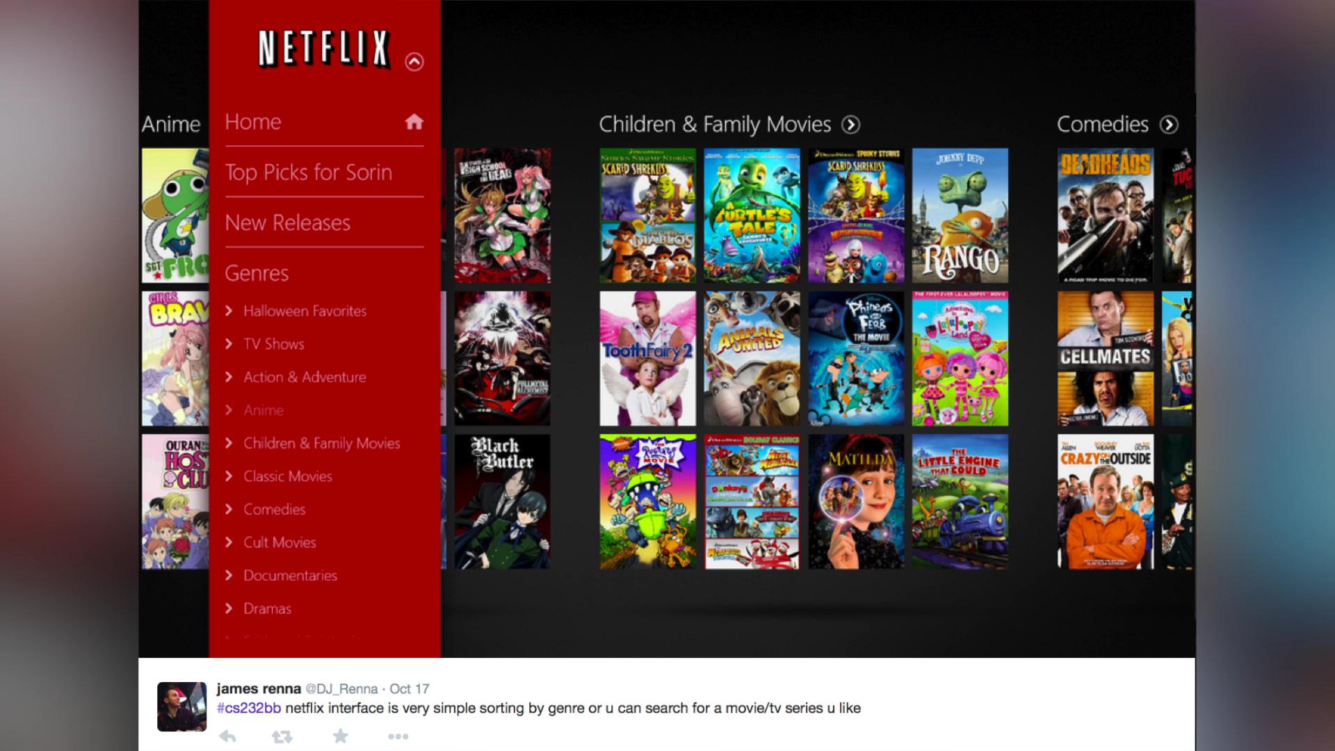 Como sair da Netflix, NET HD Interface de TV