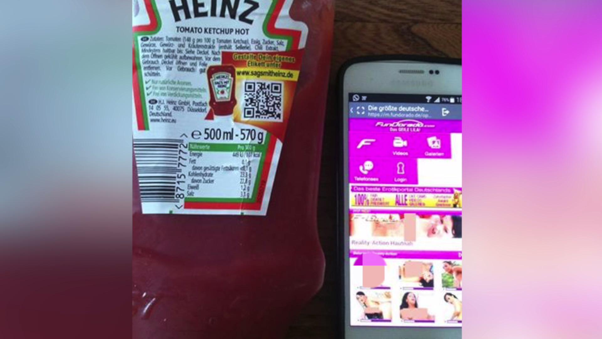 QR code on Heinz ketchup bottle leads to porn site