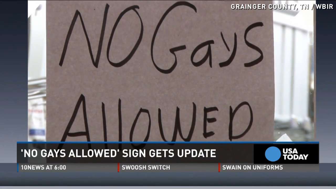 No Gays Allowed Sign Put Up At Hardware Store 0267