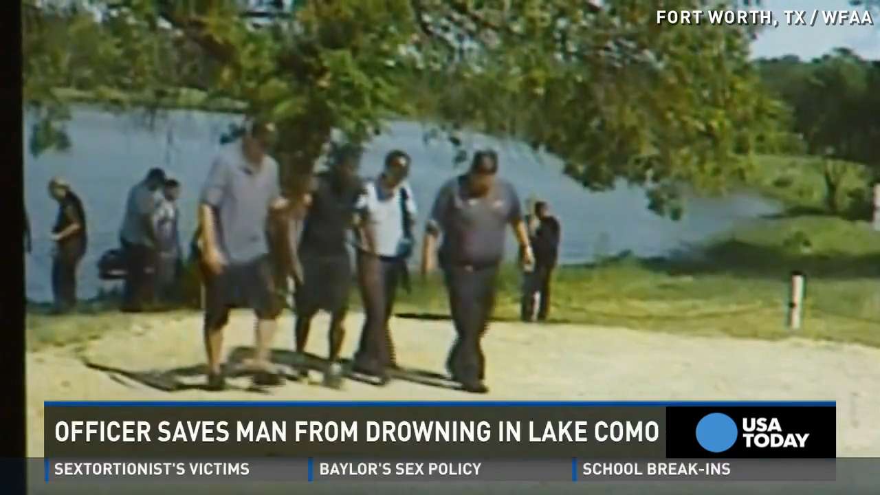 Watch Cop Jump In Lake To Rescue Drowning Man