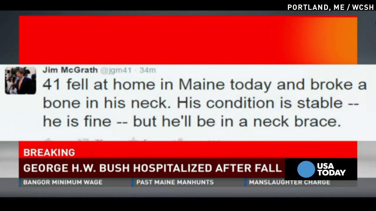 Former President Hw Bush Falls Breaks Bone In Neck