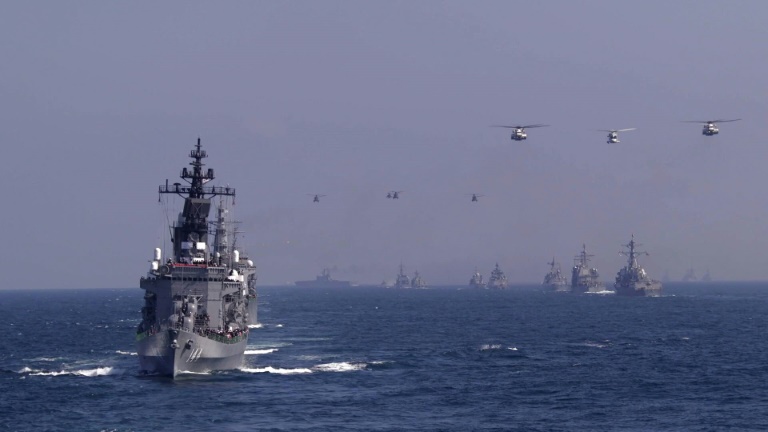 Us Japanese Naval Forces Stage Show Of Strength 
