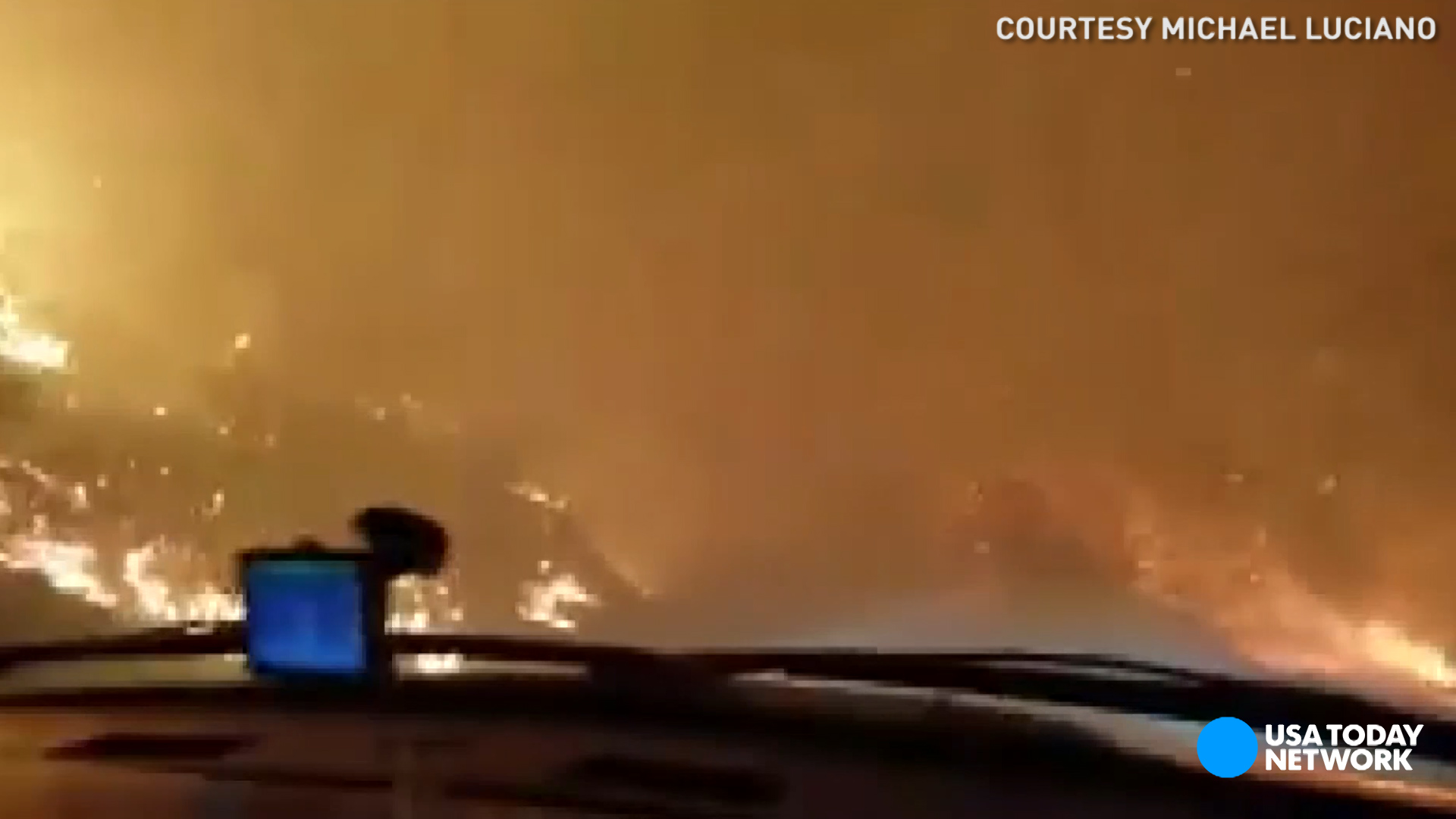 Dramatic escape from Tennessee wildfire caught on camera