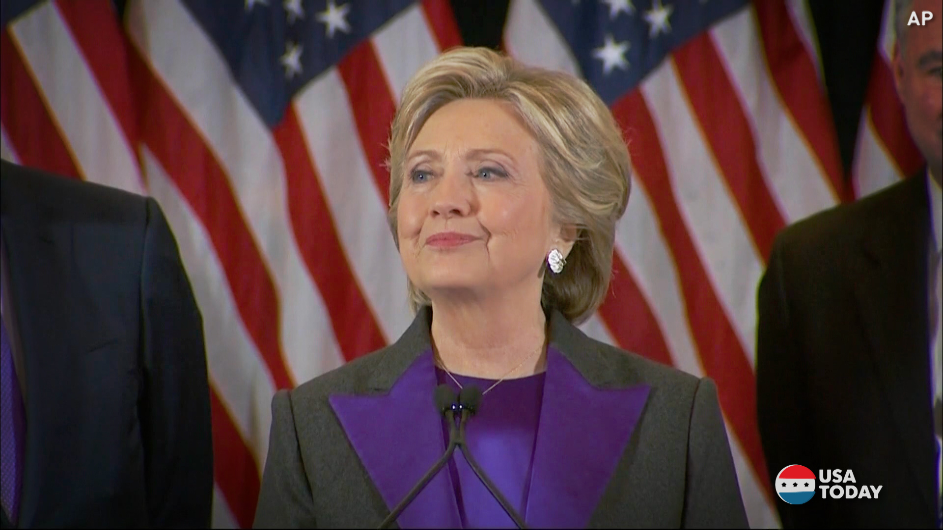 In A Conciliatory Purple Hillary Clinton Cements Status As A Pantsuit