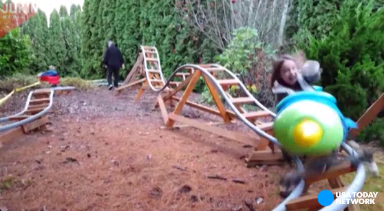 Awesome dad builds backyard theme park