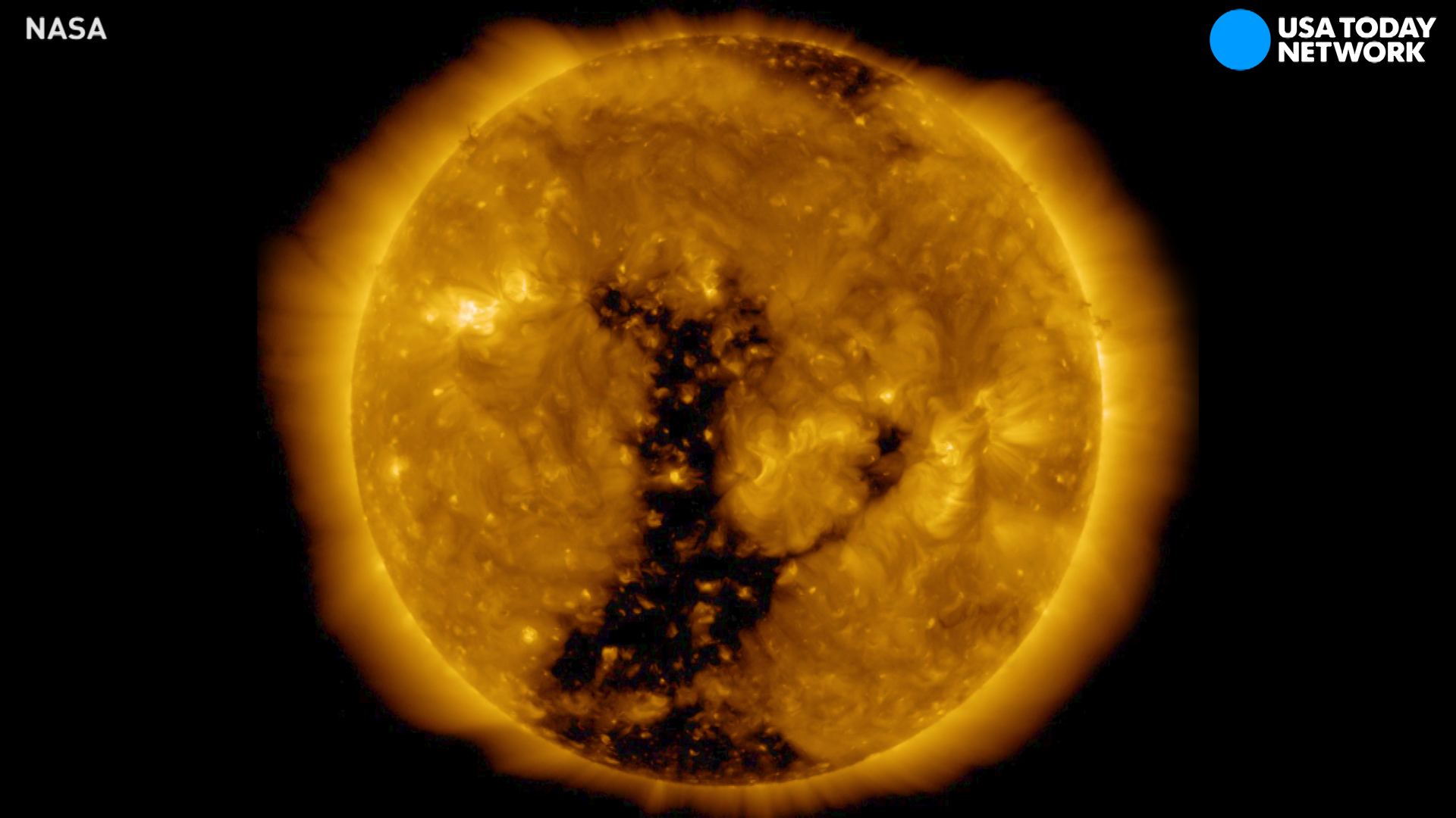 Watch massive coronal hole rotate across sun's surface