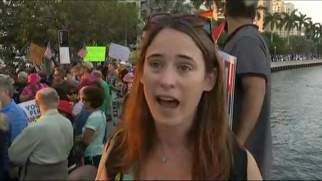 Thousands March Near Mar A Lago To Protest Trump