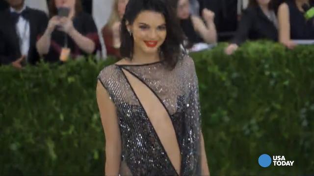 Kendall Jenner thong in a see through dress 