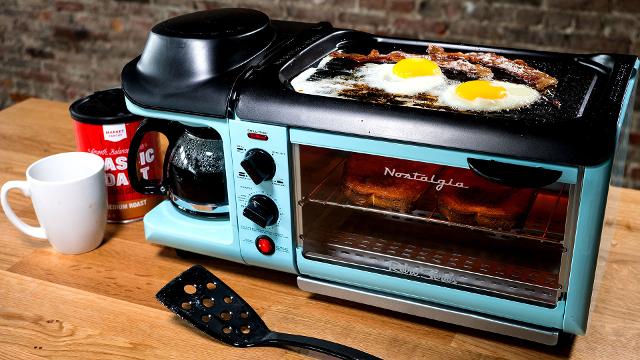 This 3-In-1 Breakfast Station Is A Toaster, Griddle And Coffee Maker In One