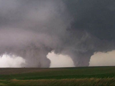 Raw: Twin tornadoes touch down in Nebraska