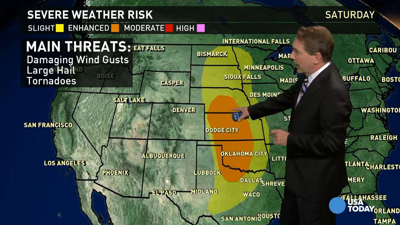 Saturday's forecast: Severe storms in Plains