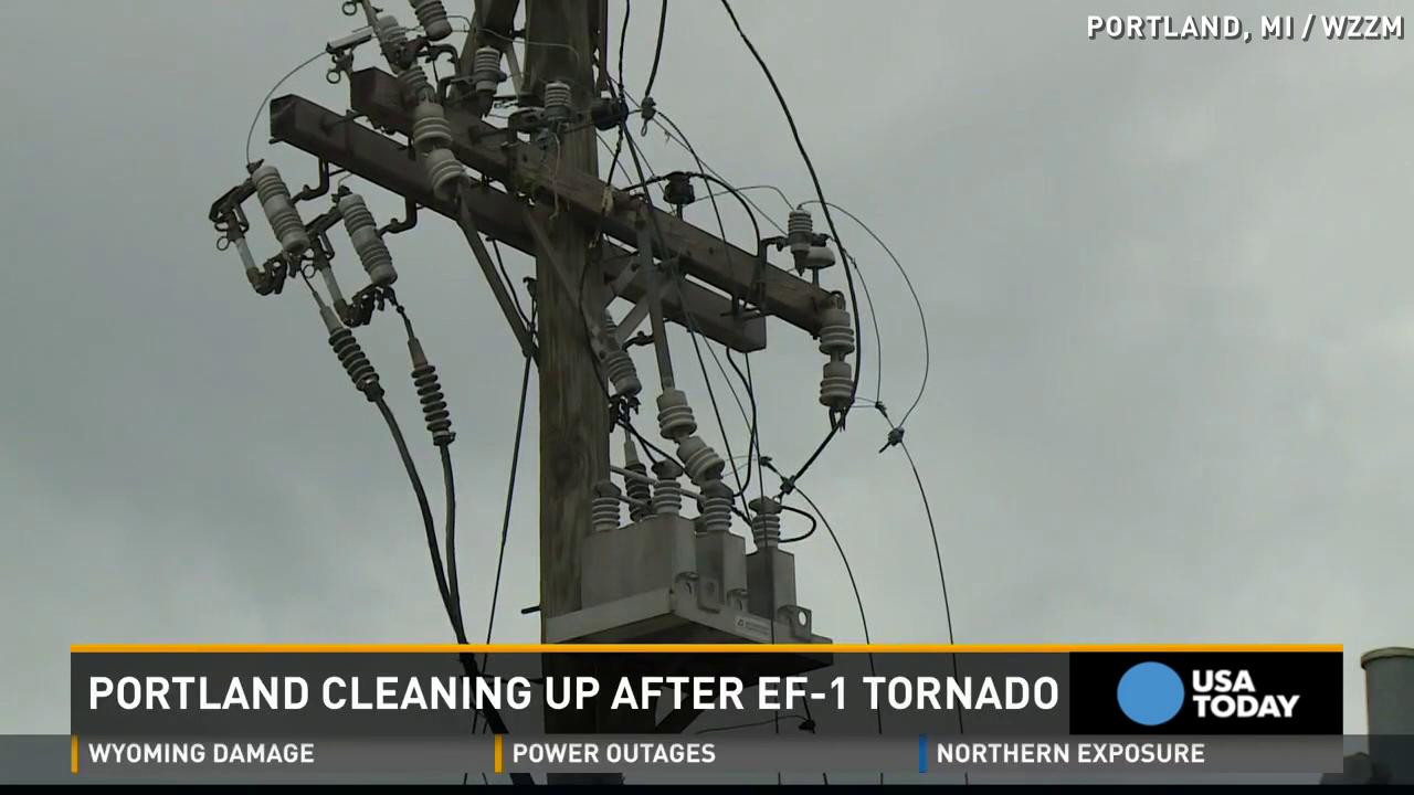 Cleanup underway after tornado damages Michigan town