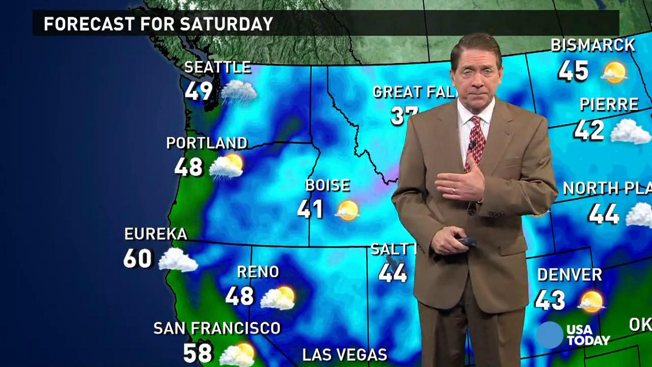 Saturday's forecast: Rain, snow in parts of U.S.