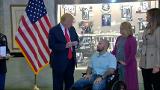 Trump Awards Purple Heart at Military Hospital